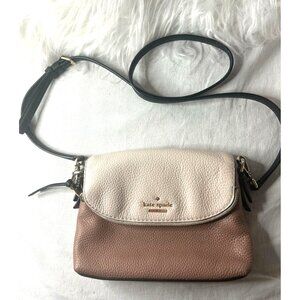 Kate Spade Jackson Street Harlyn Pebbled Leather Crossbody Two-Tone Beige & Rose